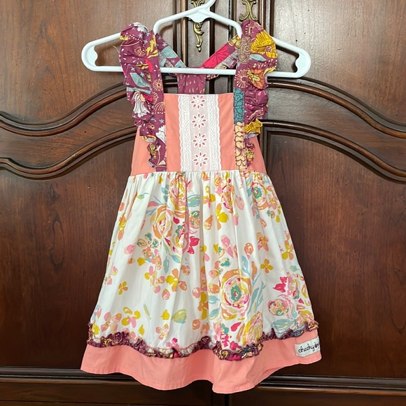 cheeky plum Other - CHEEKY PLUM Floral Ruffle Sleeve Dress 18-24M